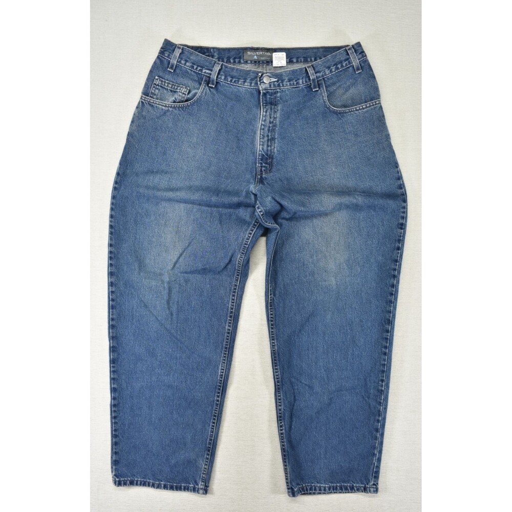 Vintage Levi's Silver Tab Baggy Fit Jeans 90s Made In USA Wide Leg Denim 38x32